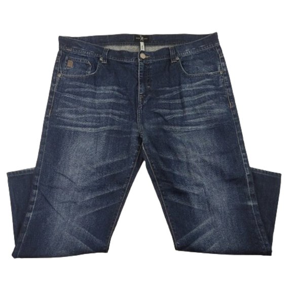 Marc Ecko Jeans Men's Well Hung Relaxed Boot 27" Inseam Med Wash Blue Denim - Picture 1 of 11